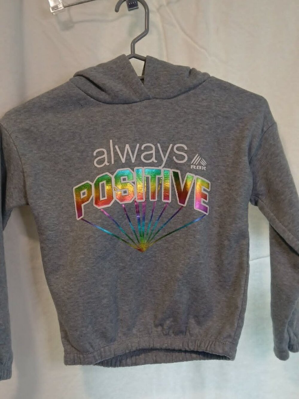 RBX "Always Positive" size 6x grey & rainbow hoody